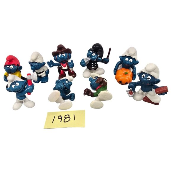 Vtg Smurfs Figurine Collection 1965-1984 Lot of 49 Mushroom House Peyo Schleich - Picture 14 of 16